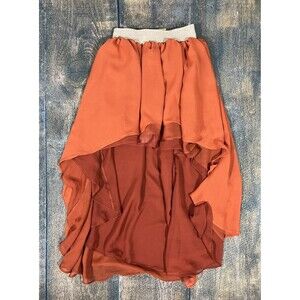 Pleiades Girls Size 5 Amber Orange Chiffon High Low Skirt!